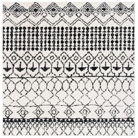 Safavieh 3 x 3 ft. Tulum Power Loomed Square Area Rug Ivory & Black TUL229B-3SQ